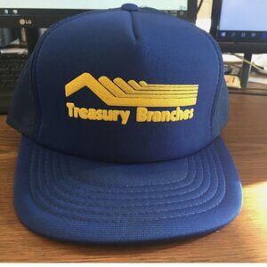 Vintage Alberta Treasury Branches Blue Baseball Trucker Cap